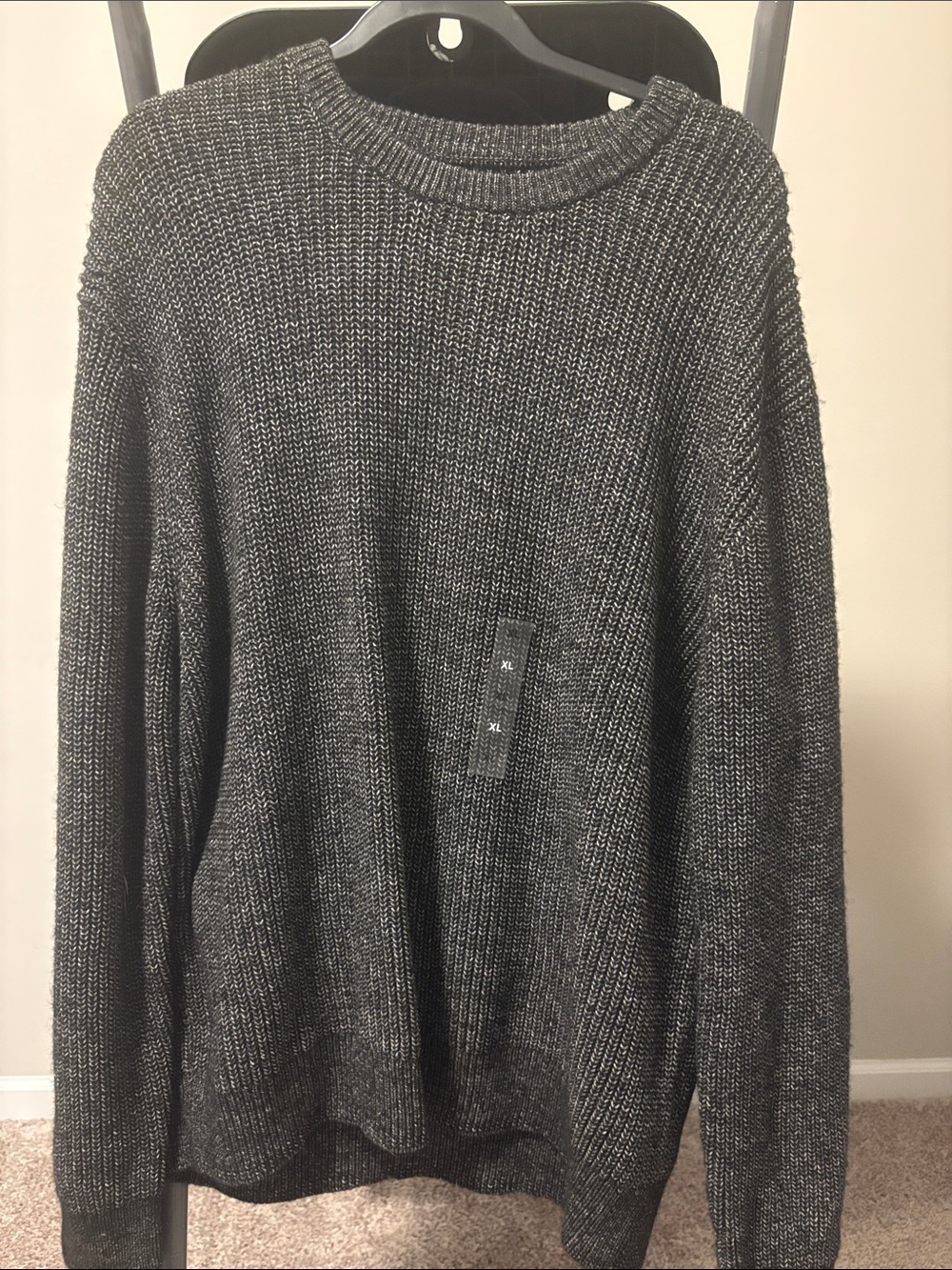 Men's Crewneck Sweater in Charcoal Gray